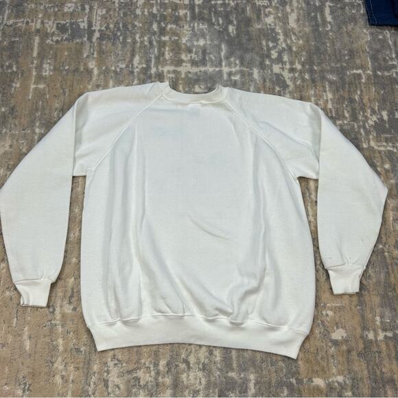 Vintage Hanes Appliqué Grandma Flower Basket Crewneck Sweatshirt Large 1990 L - Picture 2 of 7